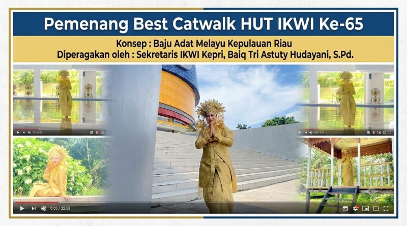 Tampil Memukau dengan Busana Melayu Kepri, Baiq Tri Astuti Sabet Best Catwalk