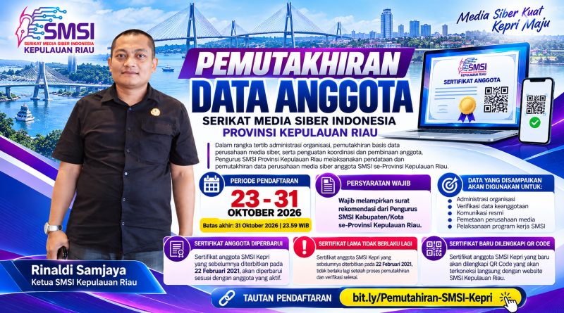SMSI Kepri Perbarui Sertifikat Anggota, Dilengkapi QR Code Dan Verifikasi Digital